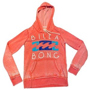 Billabong Waves Coral Pullover Sweatshirt Beach Hoodie
